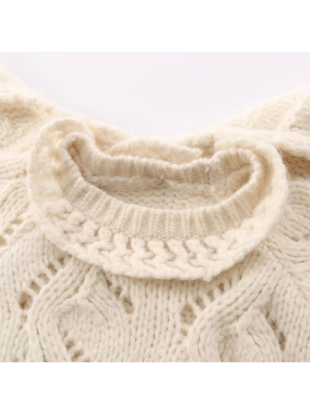 Chanel Knit CC Logo Button Cable Wool Sweater